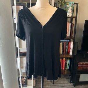 Buttoned Down Blouse V-Neck